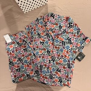 kate spade Multicolor Floral Short Sleeve 3/4 Pants Pajamas Set